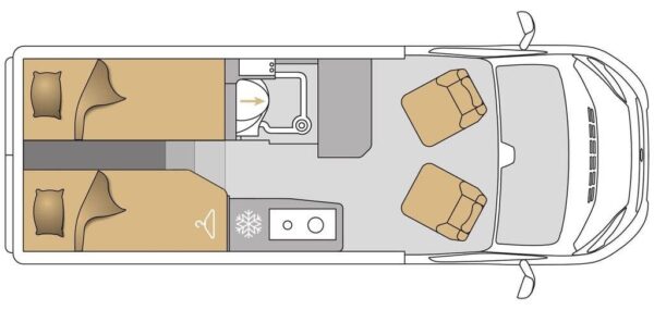 Mooveo Van 60EB Occasion, transformation lit, auvent